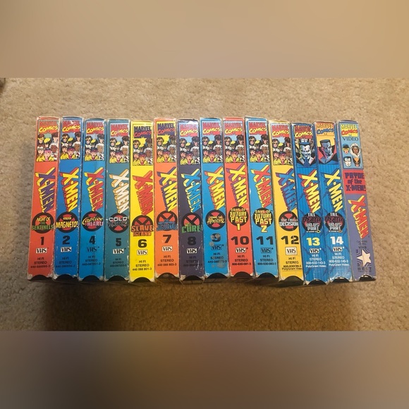 X-MEN VHS Lot Of 14 VHS Tapes Vintage Marvel Comic Series 1992 - Picture 1 of 16